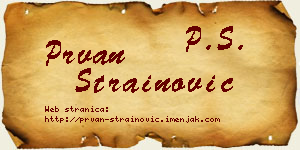 Prvan Strainović vizit kartica